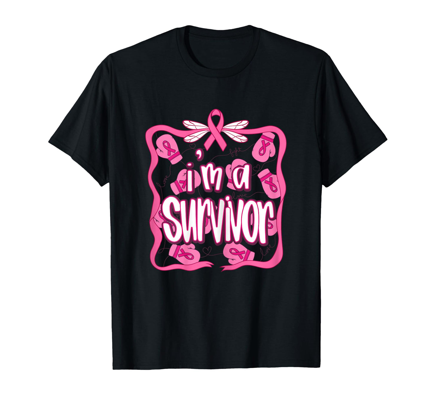 I'm A Survivor Breast Cancer Awareness Boxing Gloves T-Shirt