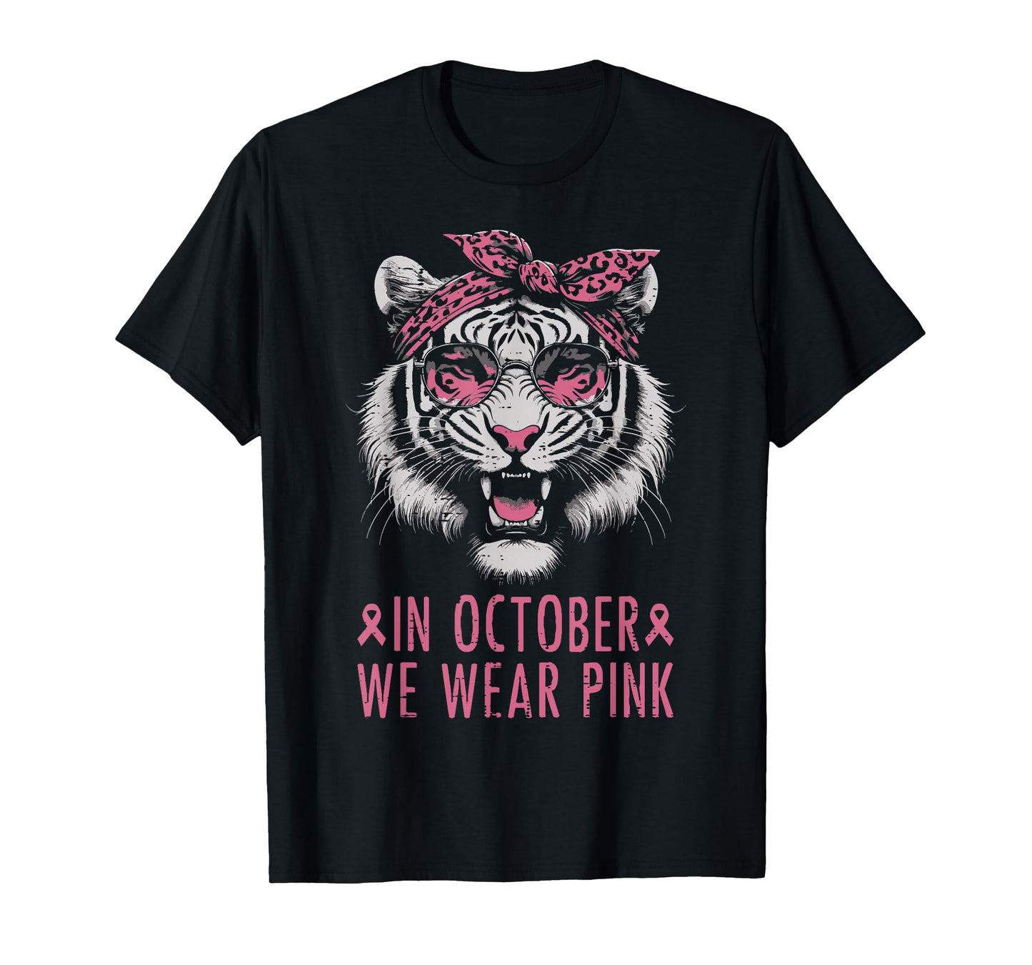 Breast Cancer Tiger October Wear Pink Aware Women Men Kids T-Shirt