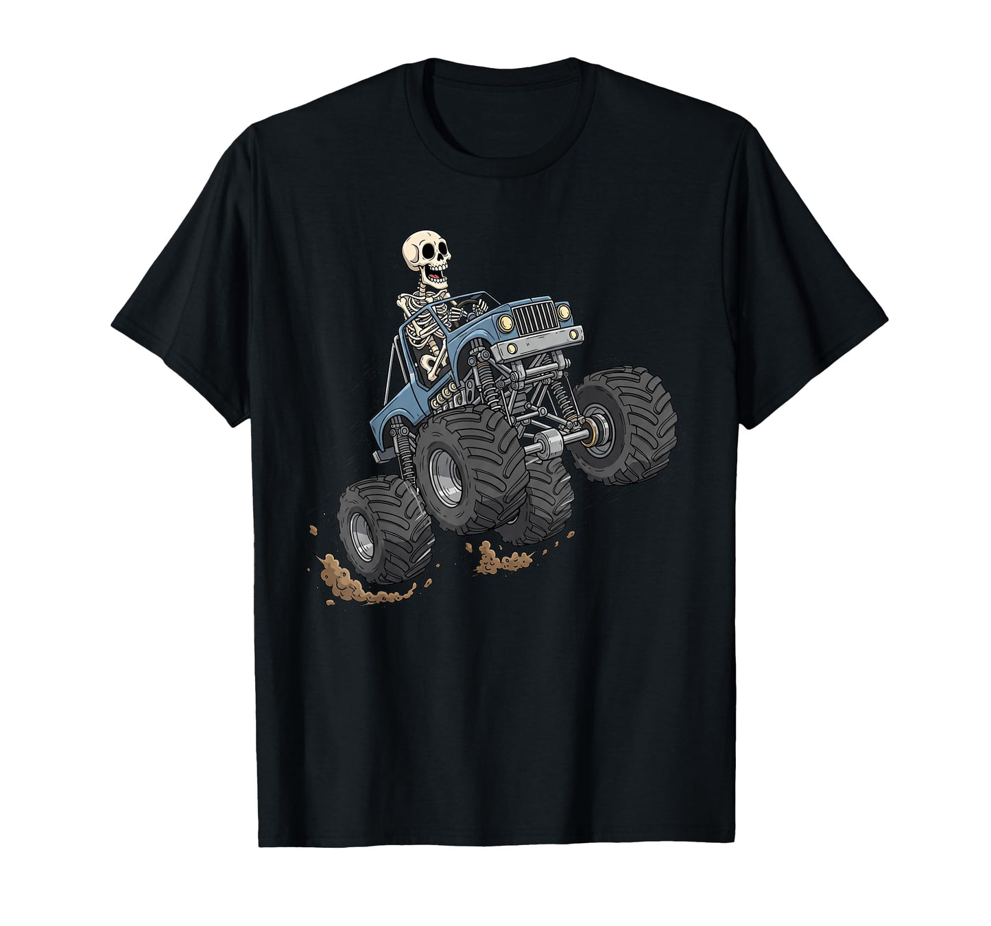 Halloween Kids Skeleton with a Monster Truck Trick or Treat T-Shirt