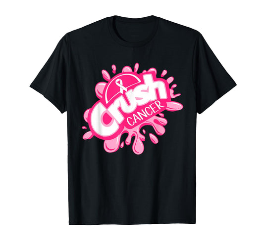 Crush Cancer Pinktober Ribbon Breast Cancer Awareness T-Shirt