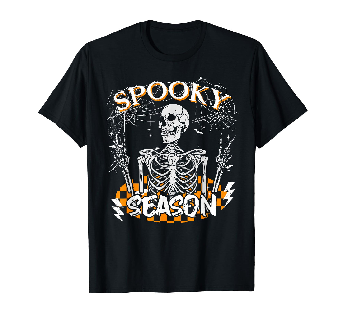 Spooky Season Retro Skeleton Halloween Ghost Men Women Teens T-Shirt