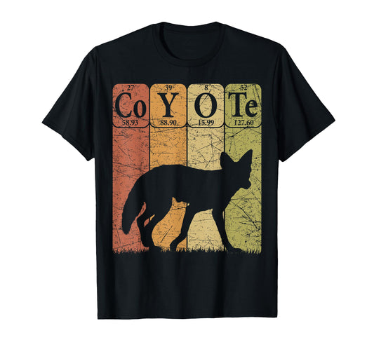 Coyote Periodic Table Elements Wild Animal Coyote Vintage T-Shirt