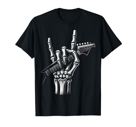Rock On Skeleton Hand cool Rock Symbol Design T-Shirt
