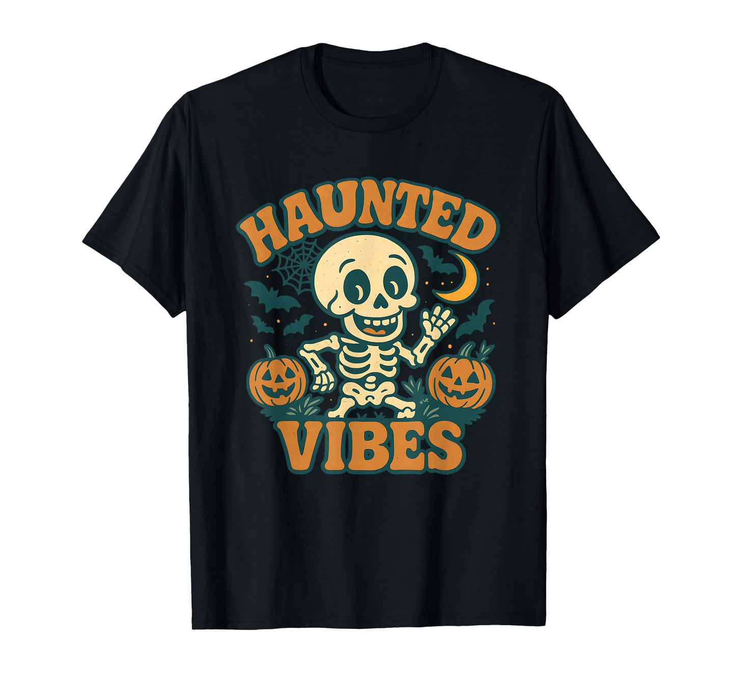 Skeleton Haunted Vibes Halloween T-Shirt