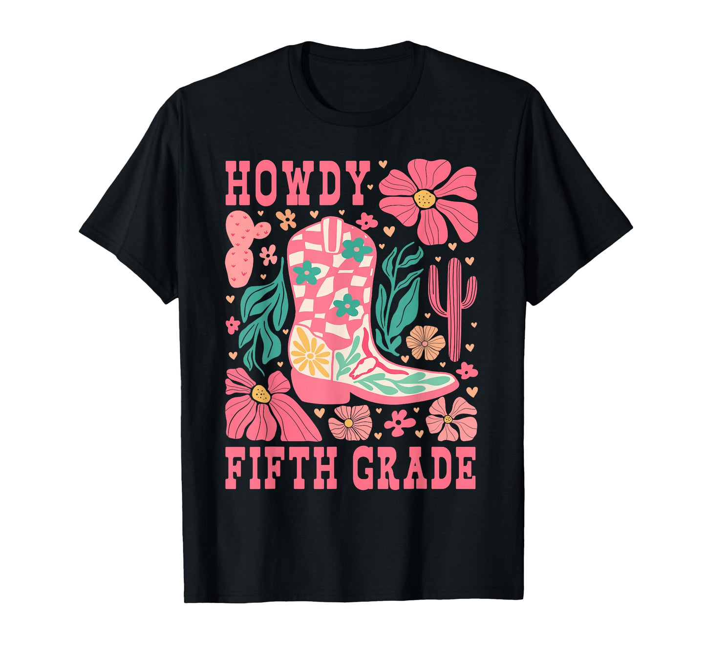 Howdy Fifth Grade Western 5th Grade Teacher Cowboy Cowgirls T-Shirt