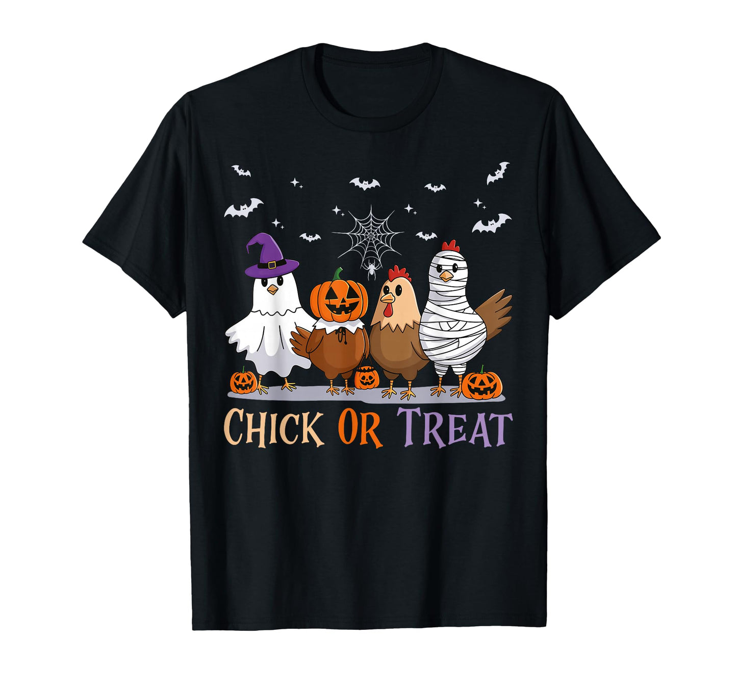 Funny Chick Or Treat Chickens Ghost Witchy Halloween T-Shirt