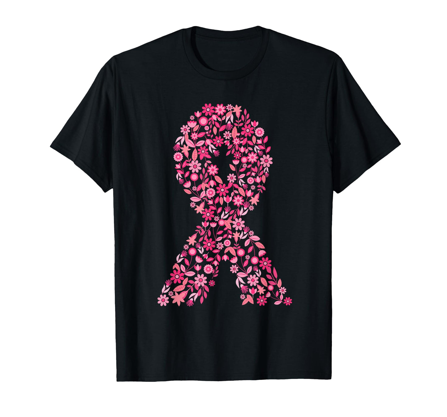 Breast Cancer Awareness Shirts for Women Floral Pink Ribbon T-Shirt