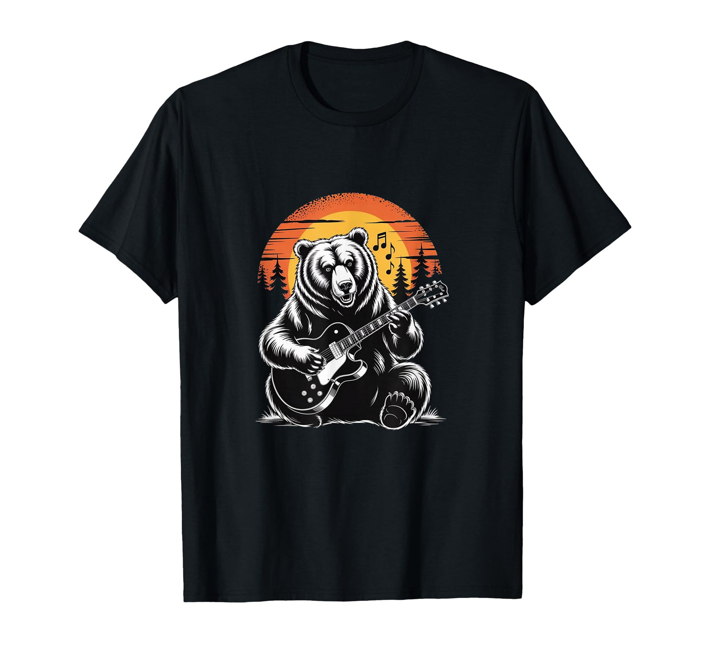 Sunset Strings - Bear Guitar Silhouette Tee T-Shirt