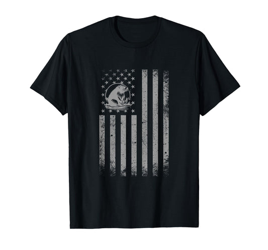American Flag Beaver Shirt Men Women Animal Patriotic Beaver T-Shirt