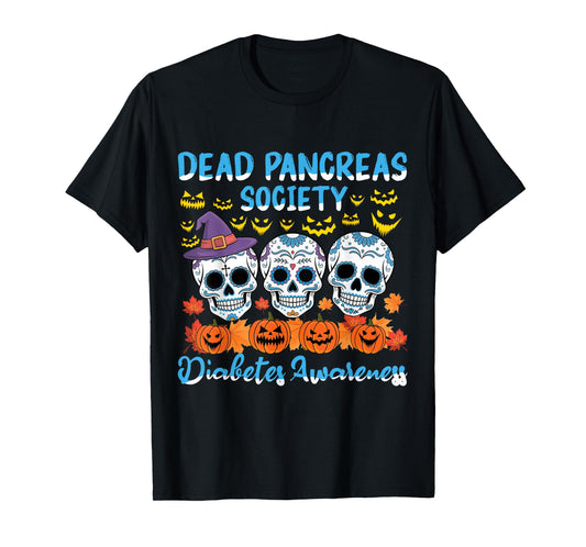 Dead Pancreas Society Diabetes Awareness Spooky Halloween T-Shirt