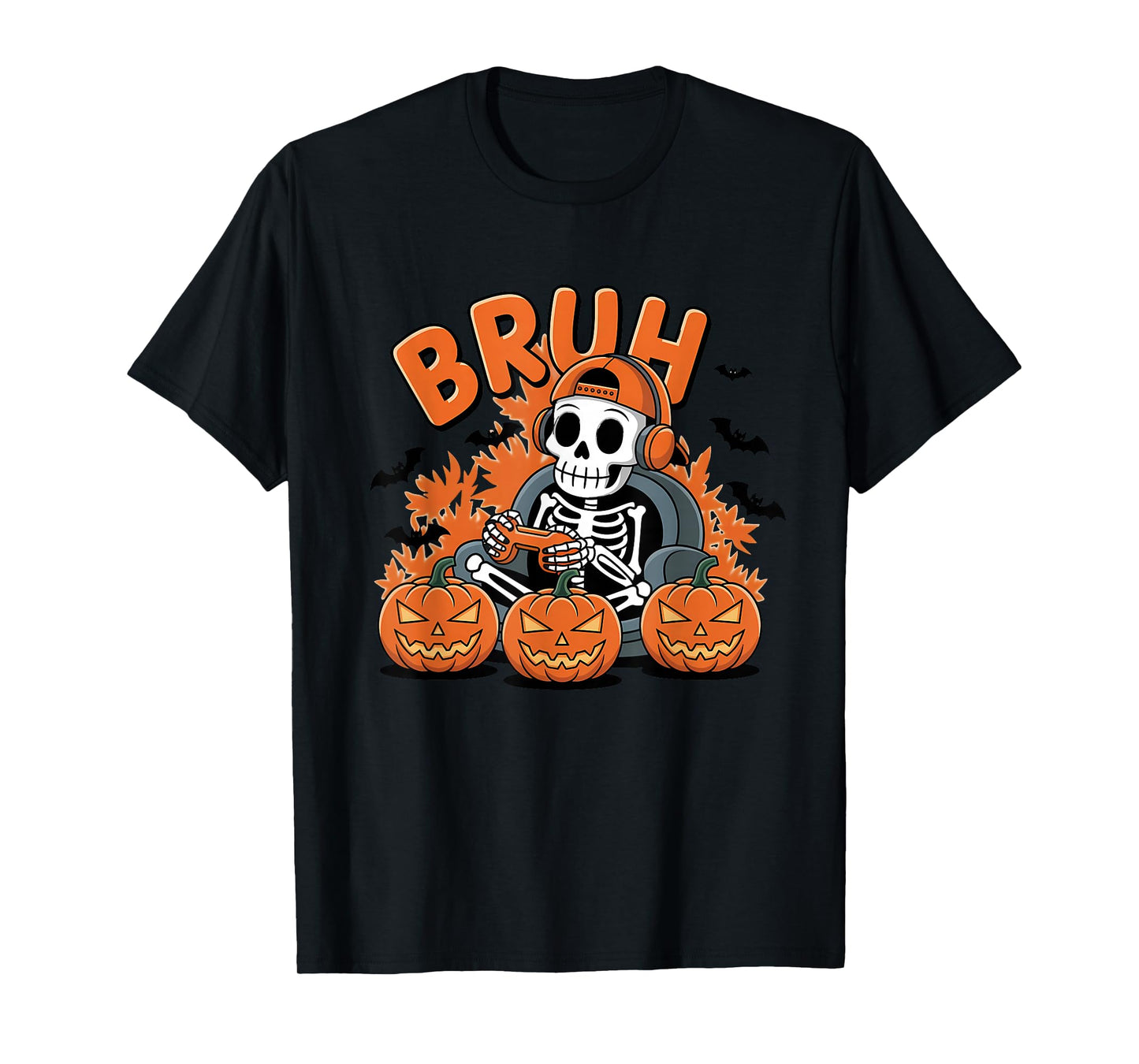 Halloween Skeleton Video Gaming Gamer Teens Men & Boys T-Shirt