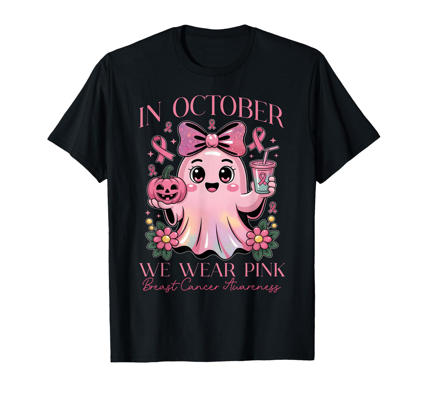 Breast Cancer Awareness for Pink October and Halloween T-Shirt
