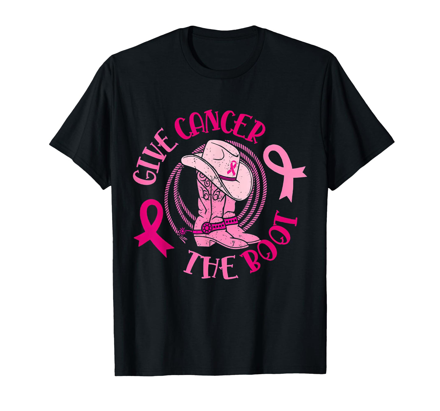 Give Cancer Boot Breast Cancer Awareness Women T-Shirt