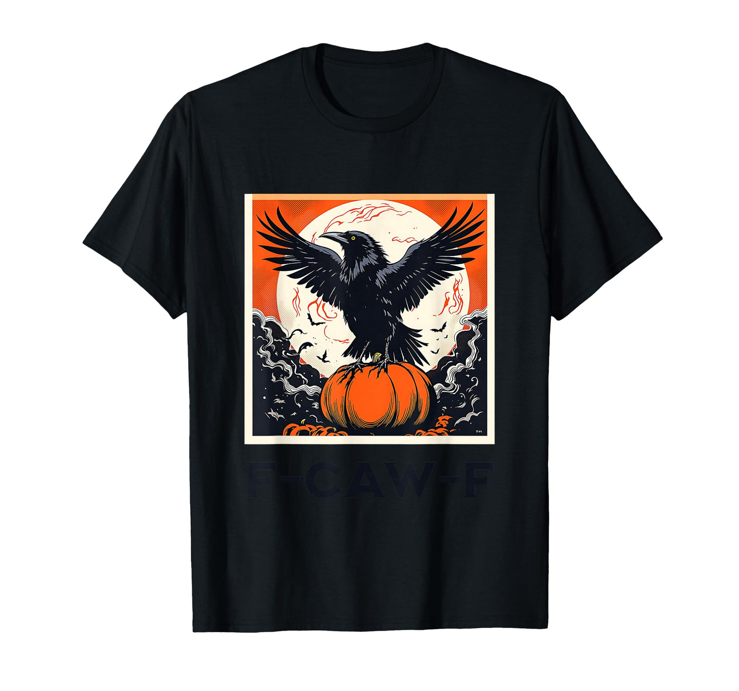 F Caw F Raven Crow Retro Halloween T-Shirt