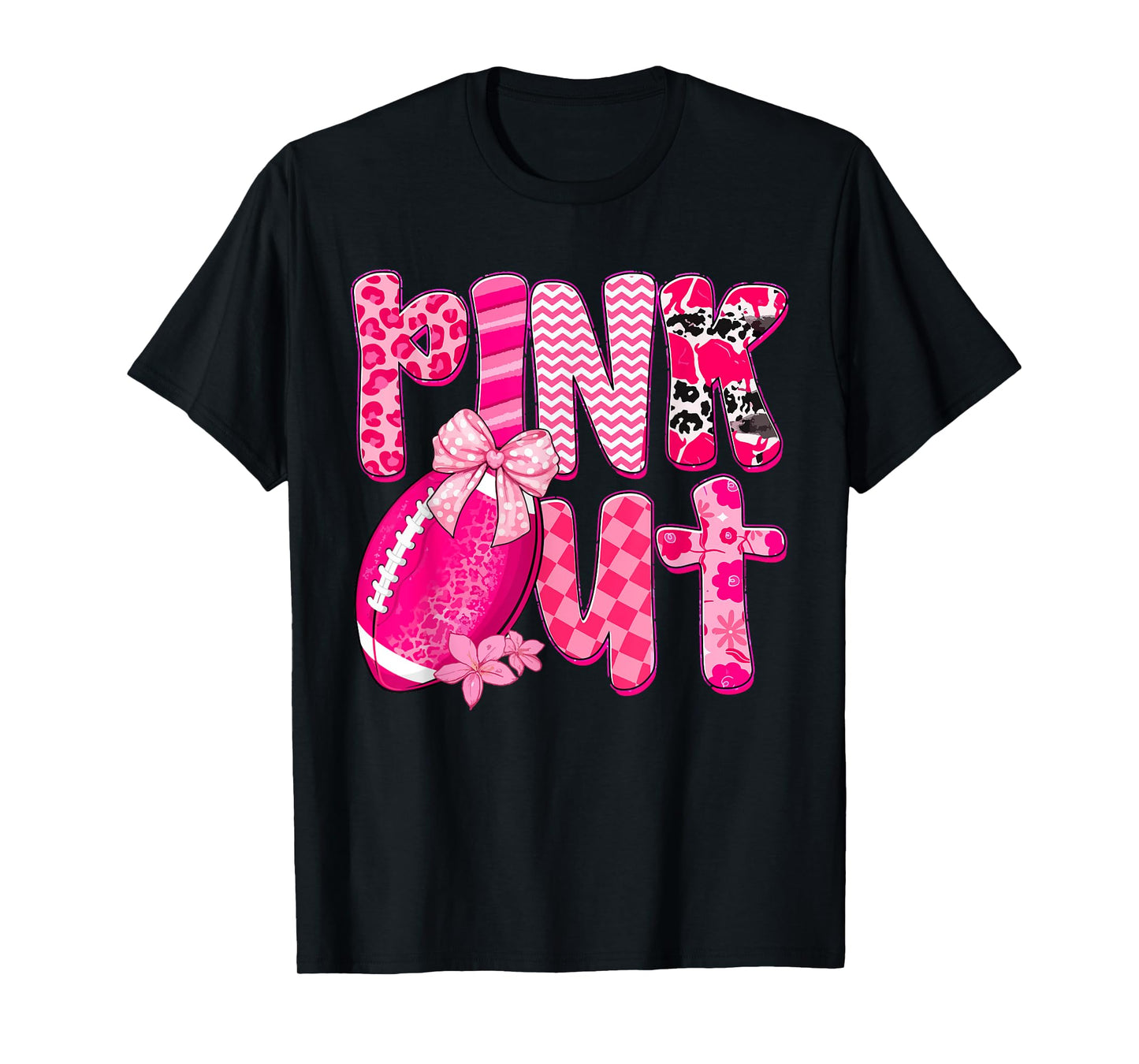 Football Pink Out Team Breast Cancer Awareness Month Women T-Shirt