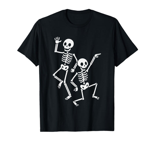 Dancing Skeletons Halloween Bash Spooky Party Vibes Tee T-Shirt