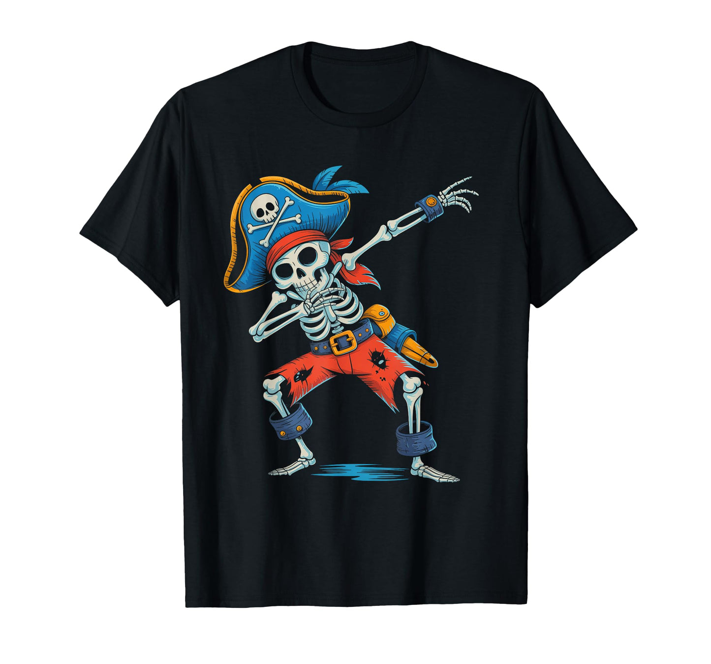 Funny Dab Kids Boy Dabbing Skeleton Pirate Spooky Halloween T-Shirt
