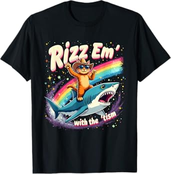 Rizz Em' With the 'Tism Humor Cat Shark Autism Awareness T-Shirt for Men Women Kids