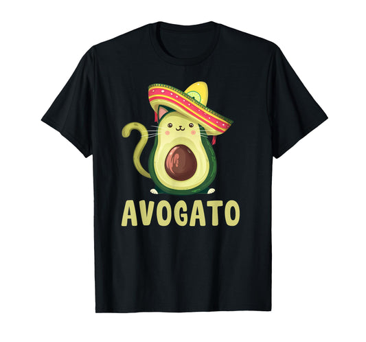 Cute Avogato Funny Cinco de Mayo Cat Avocado Kids Women Men T-Shirt