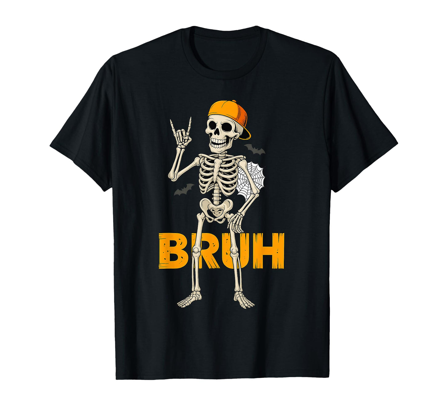Cool Bruh Skeleton Rock On Funny Halloween Shirt Men Boys T-Shirt