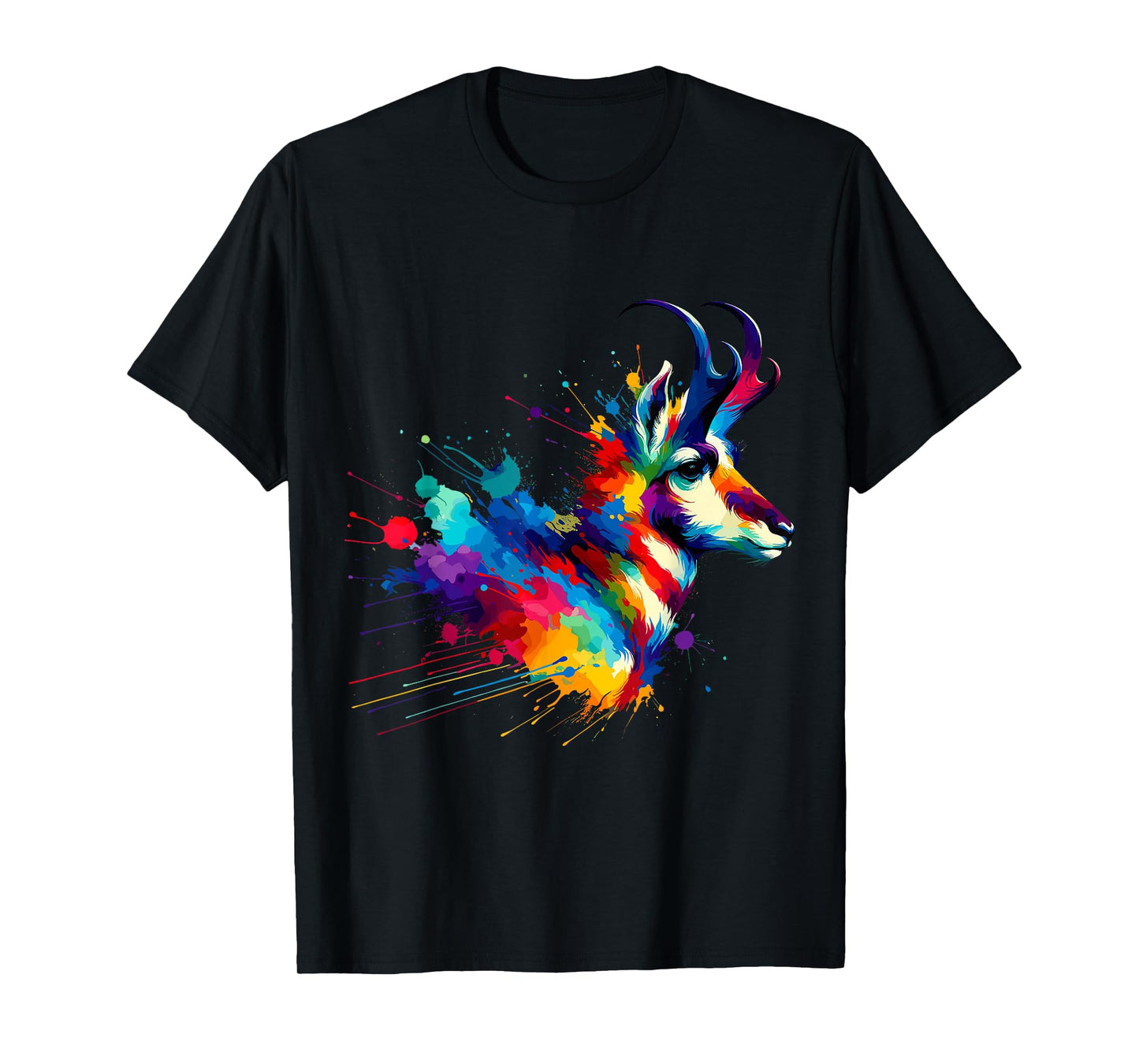 Splash Art Pronghorn American Antelope Pronghorns T-Shirt