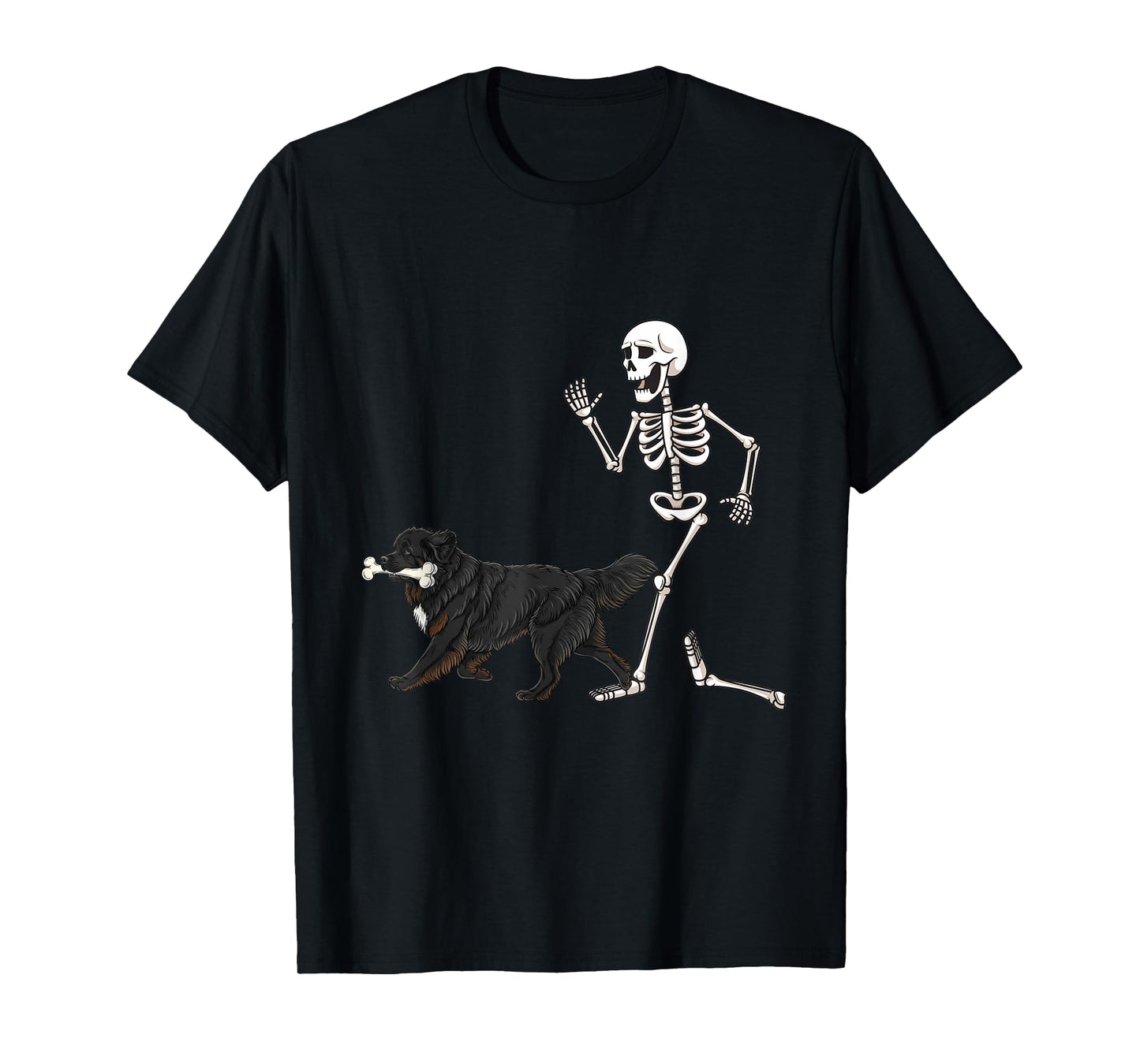 Funny Halloween Newfoundland and Skeleton T-Shirt