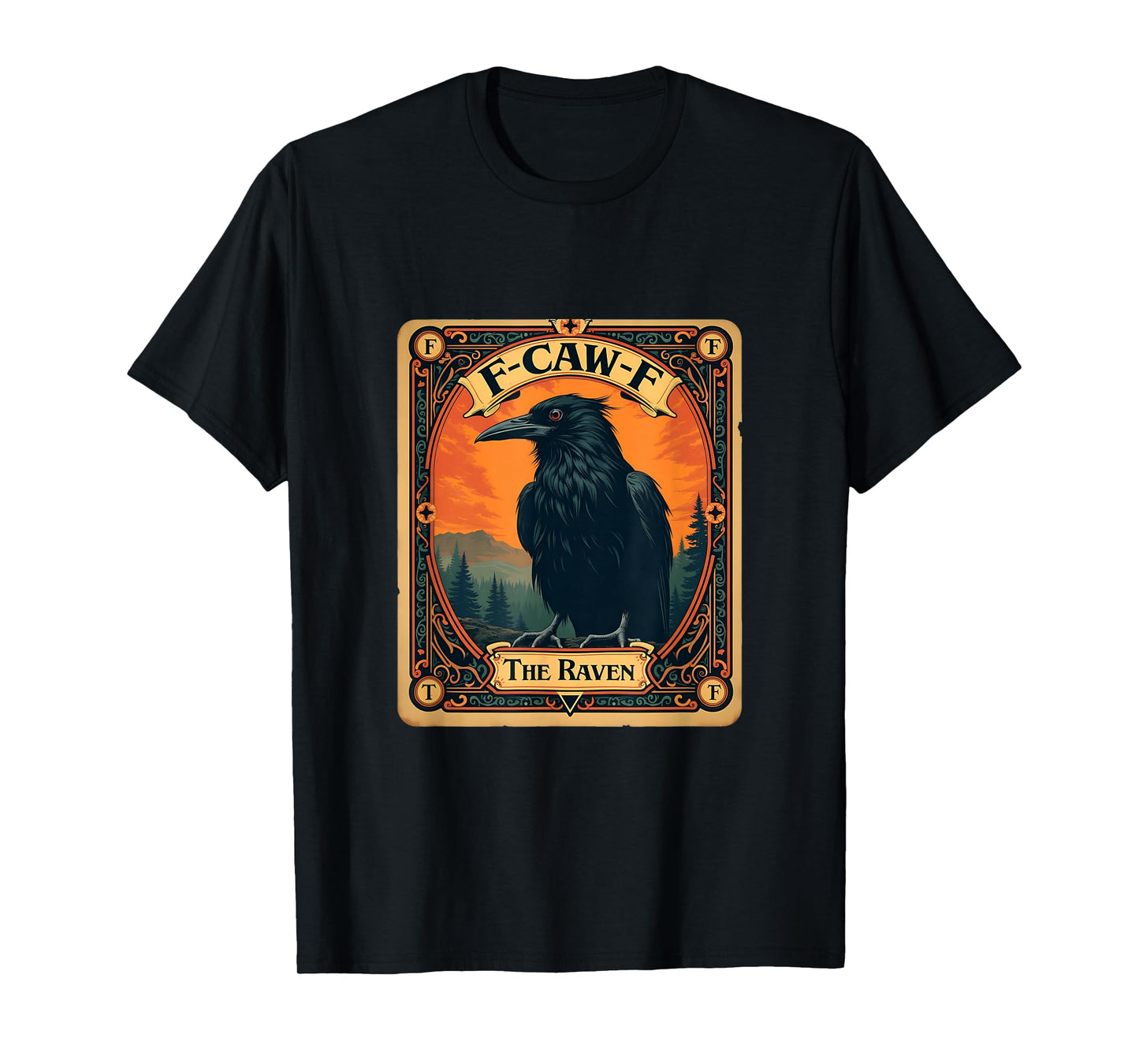 Gothic Tarot Card Black Raven F-CAW-F T-Shirt