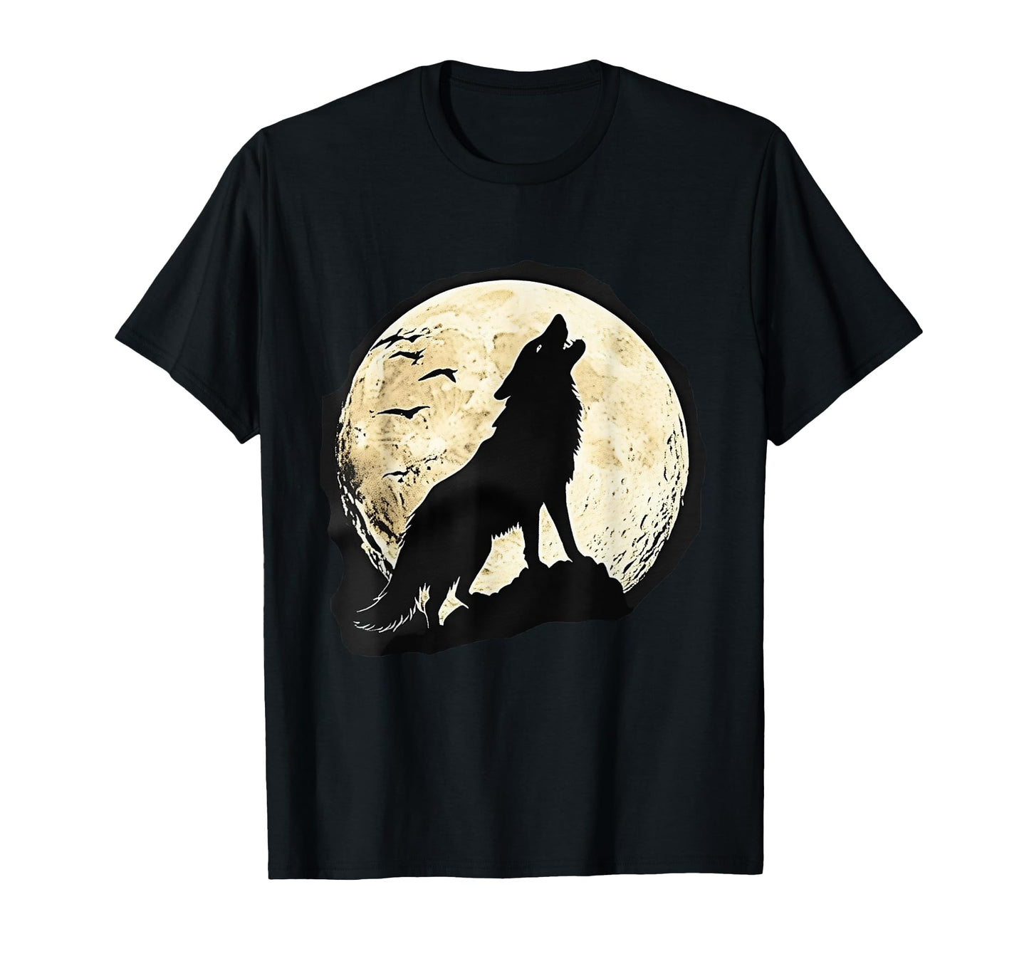 Howling Wolf Full Moon Silhouette – Night Wilderness Art T-Shirt