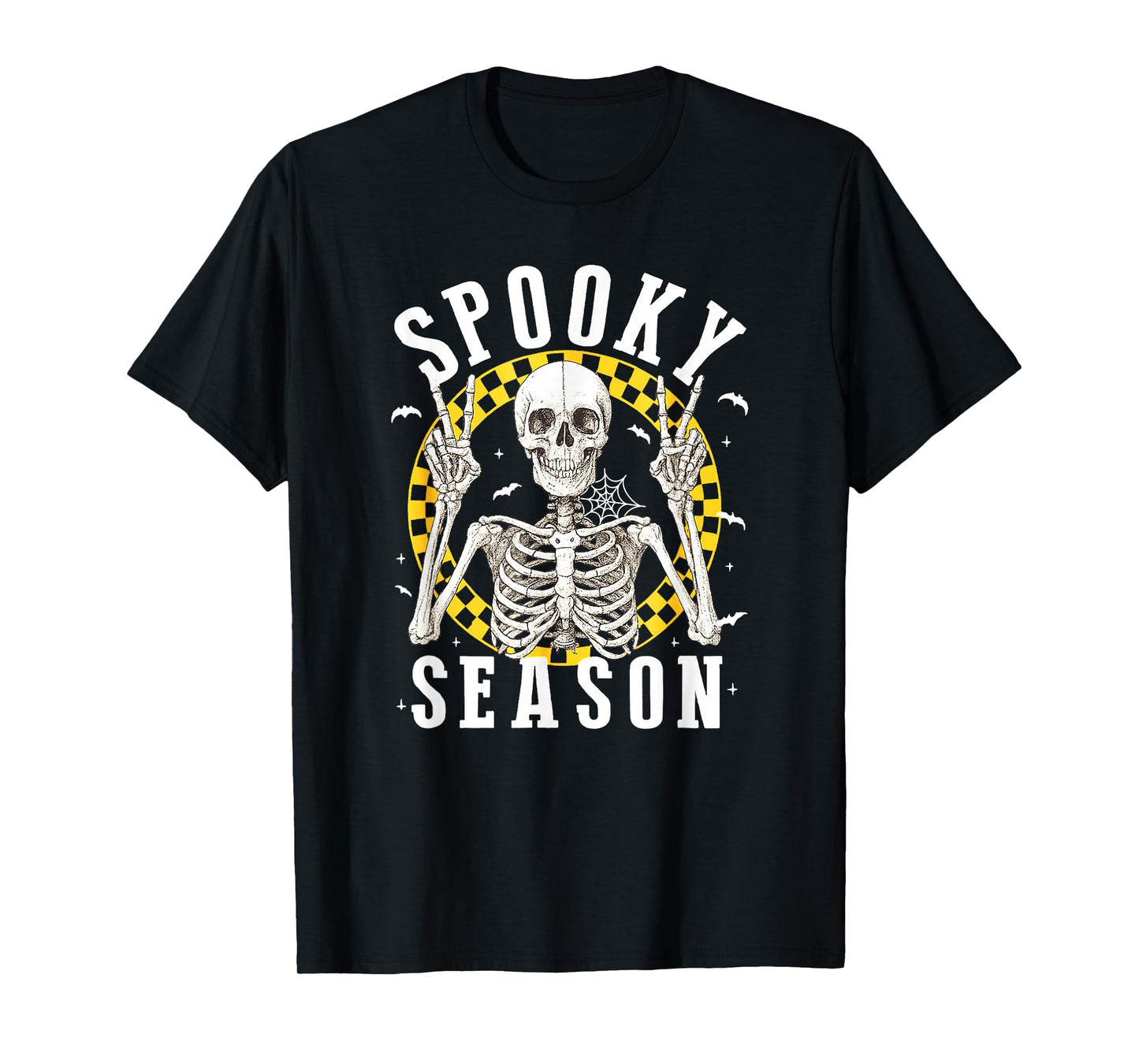 Spooky Season Skeleton Peace Sign Halloween T-Shirt