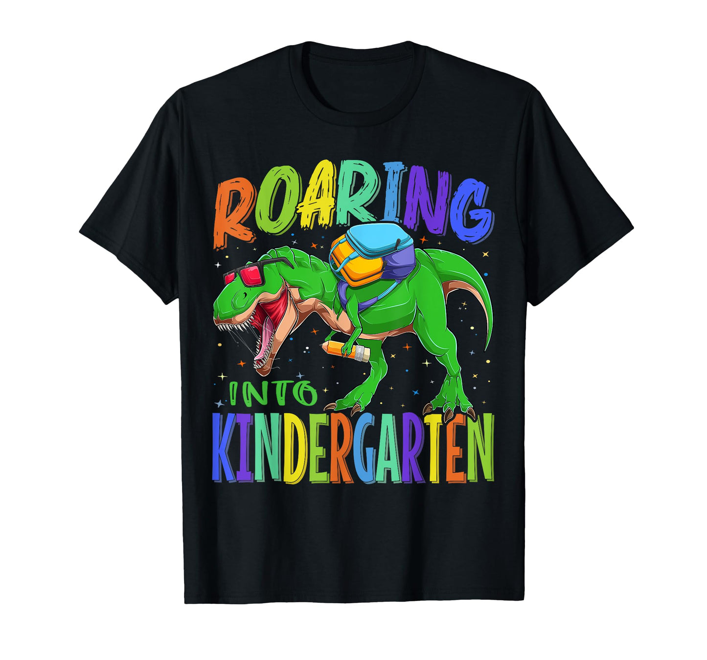 Roaring Into Kindergarten Dinosaur T Rex Back to School Boys T-Shirt