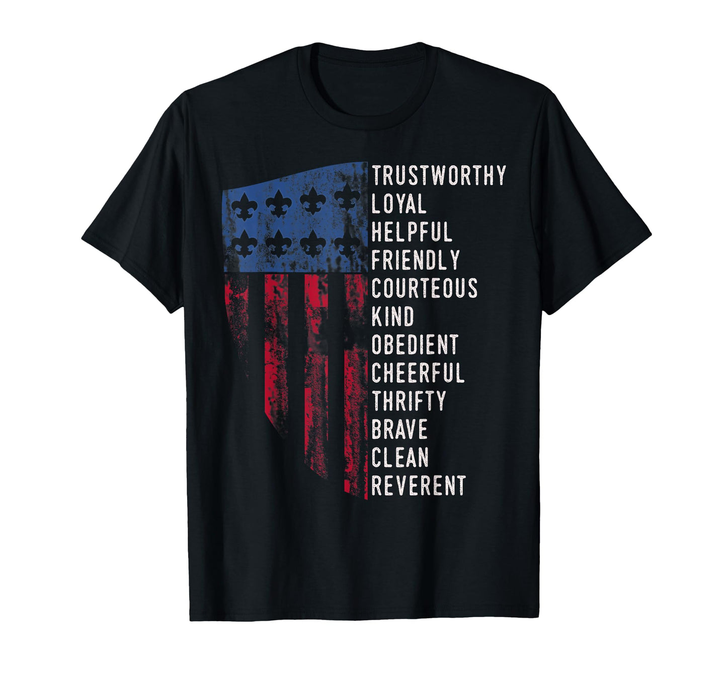 Vintage Scouting Gift | US America Flag Scouting Law T-Shirt