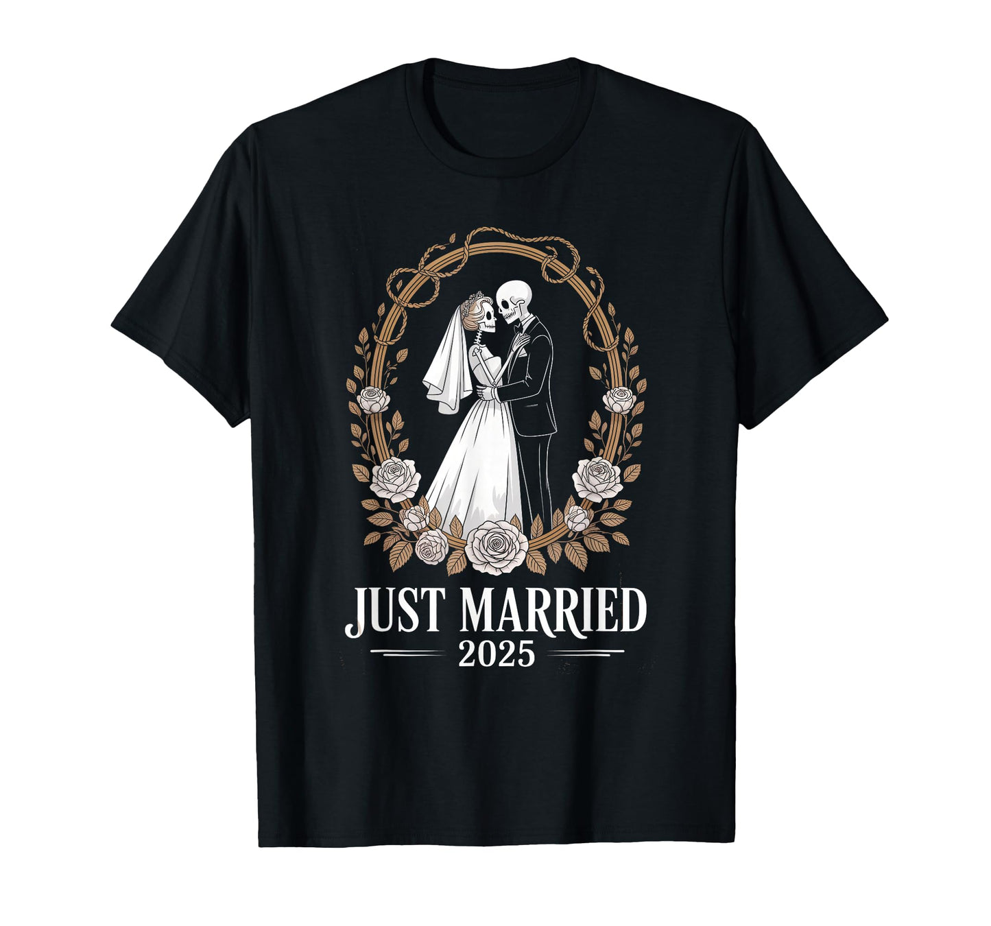 Halloween Couples 2025 Just Married Halloween Wedding T-Shirt