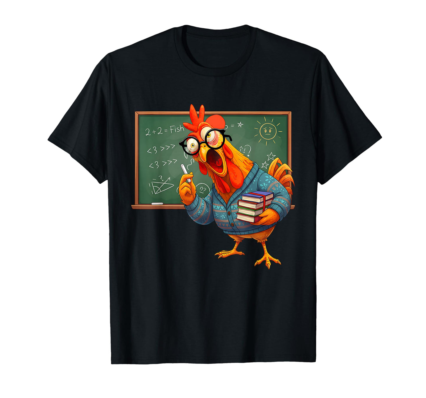 Funny Teacher F-Caw-F Chicken Math Classroom Professor Humor T-Shirt