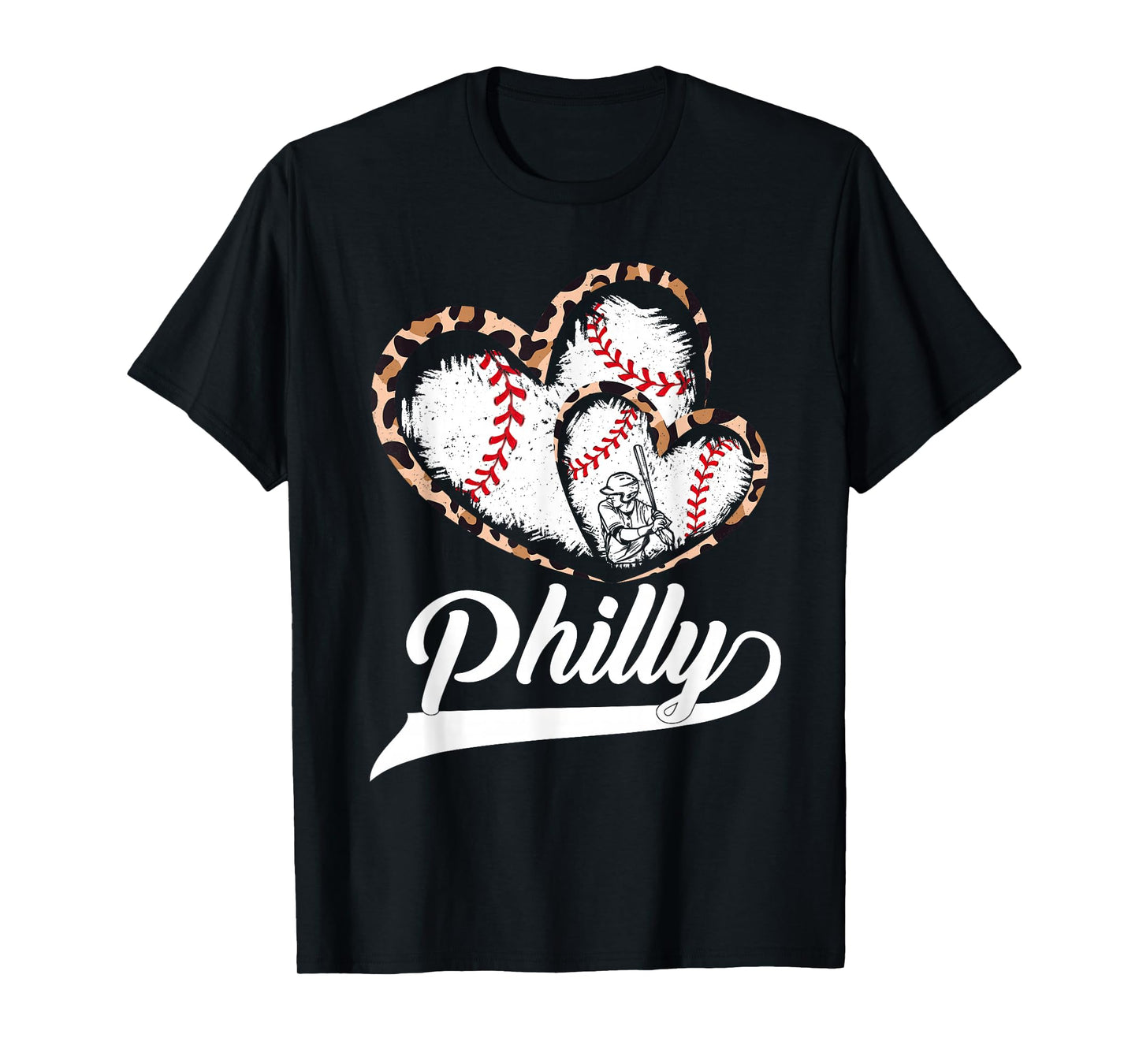 Philadelphies Souvenir Leopard Heart I Love Philadelphies T-Shirt