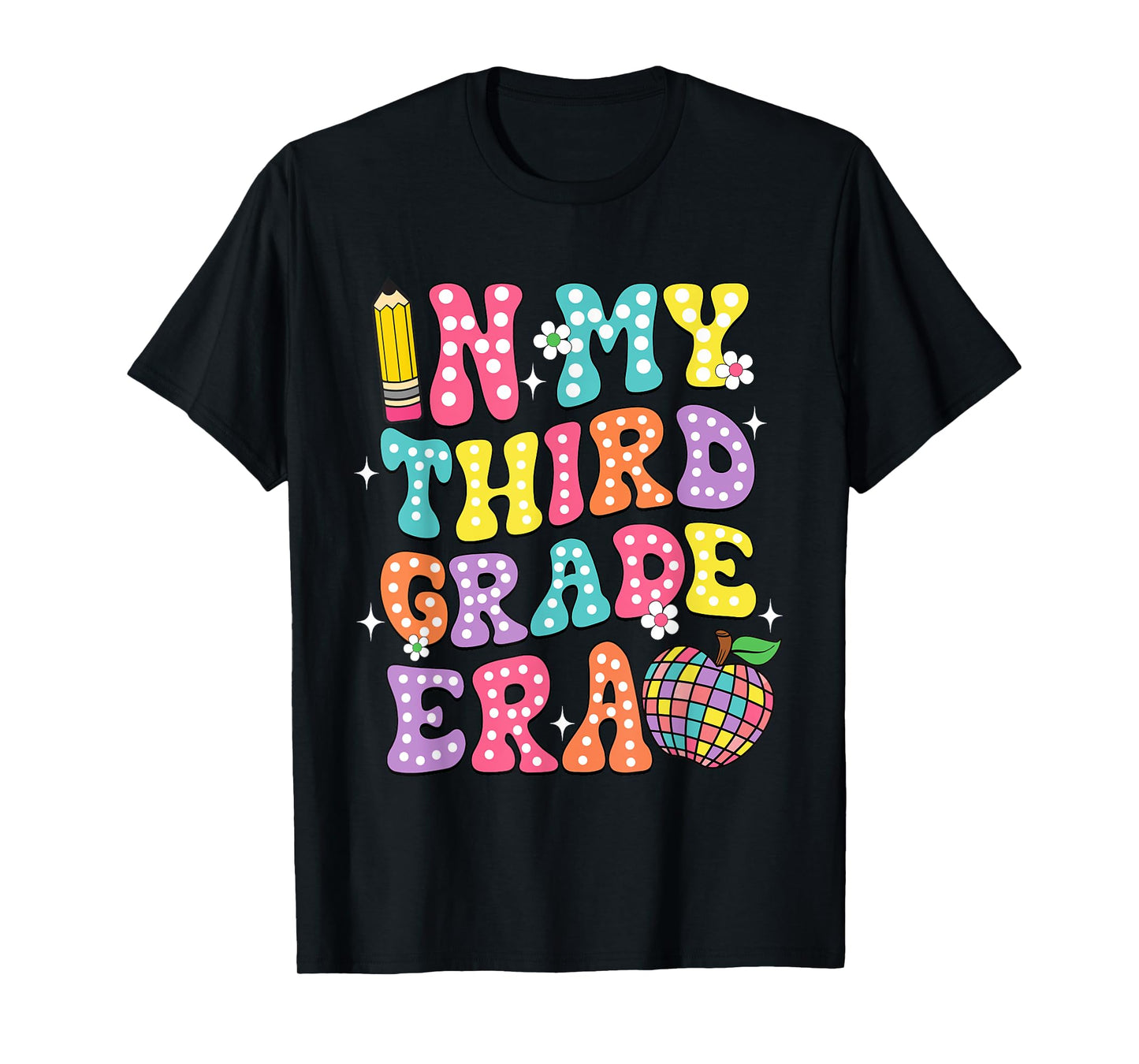 Retro Groovy In My Third Grade Era First Day Back To School T-Shirt