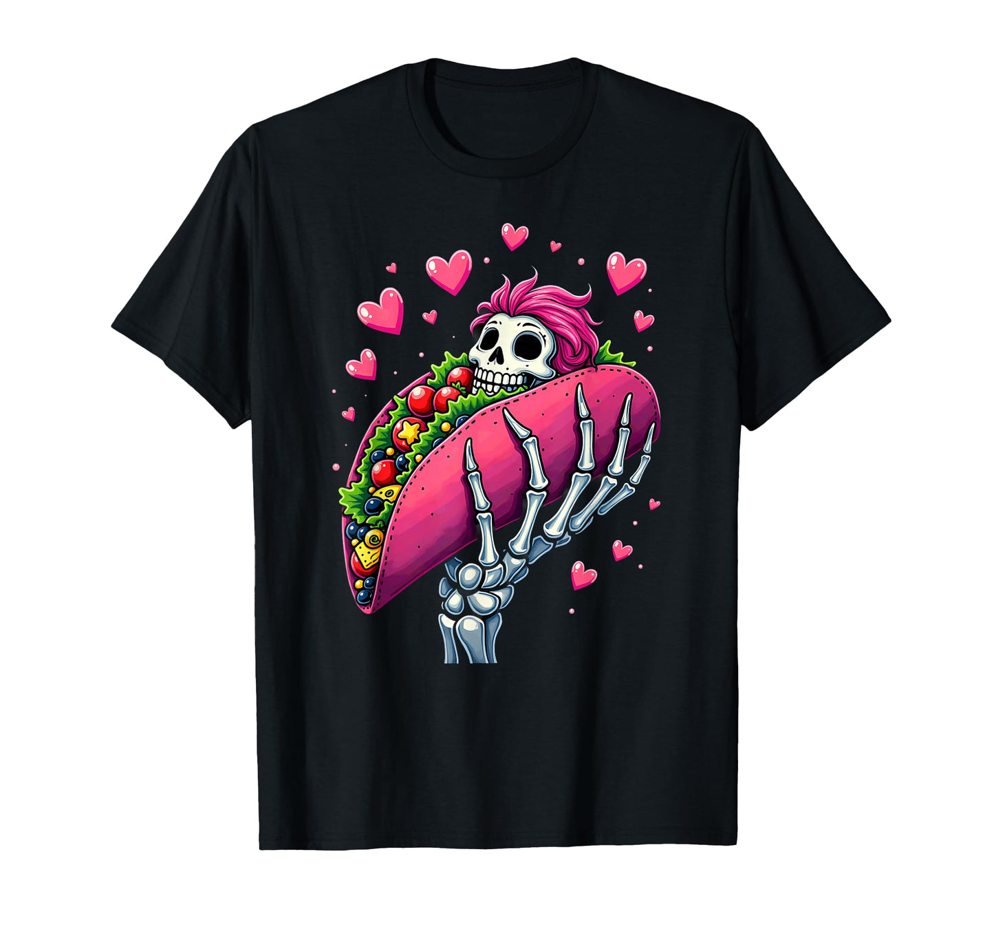 Creepy Skeleton Hand Holding A Taco Halloween T-Shirt