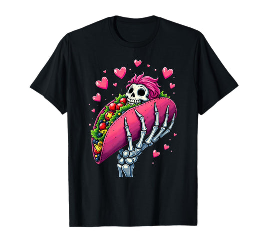 Creepy Skeleton Hand Holding A Taco Halloween T-Shirt