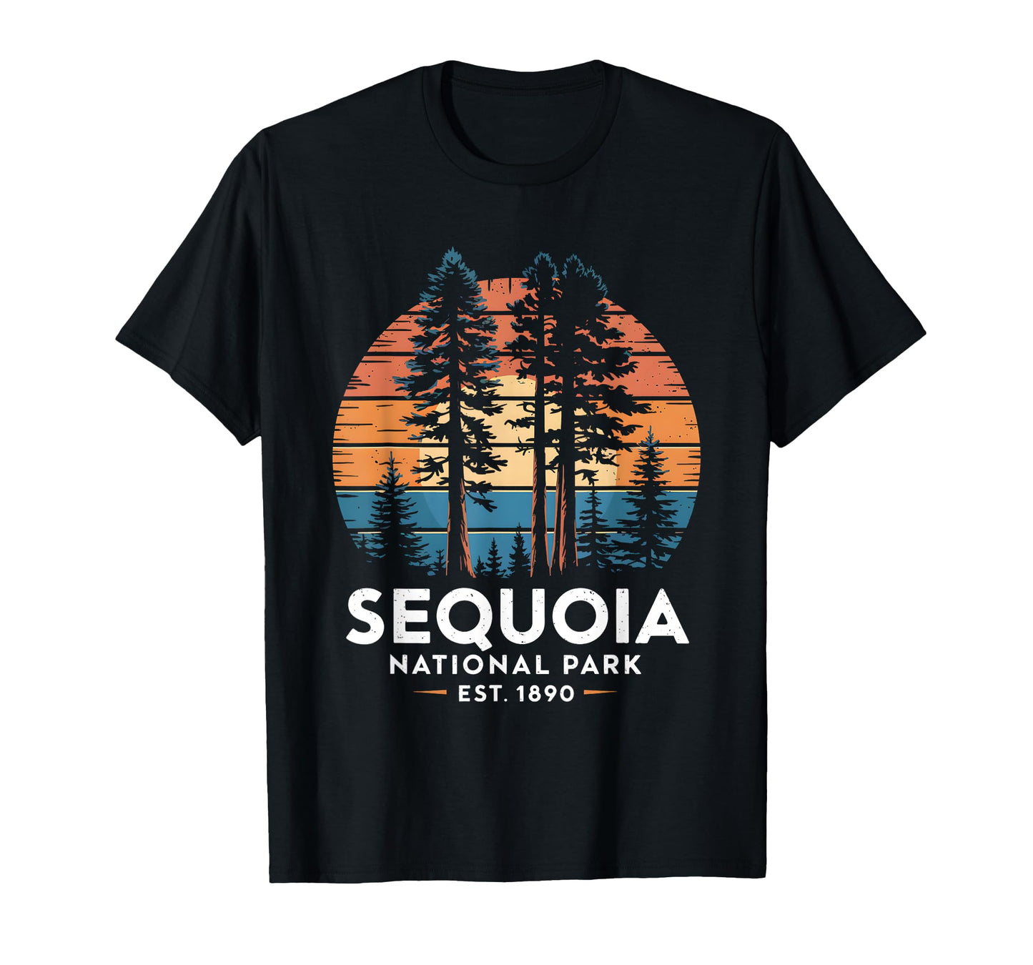 Sequoia National Park 1890 Sequoia Trees Sunset Retro T-Shirt