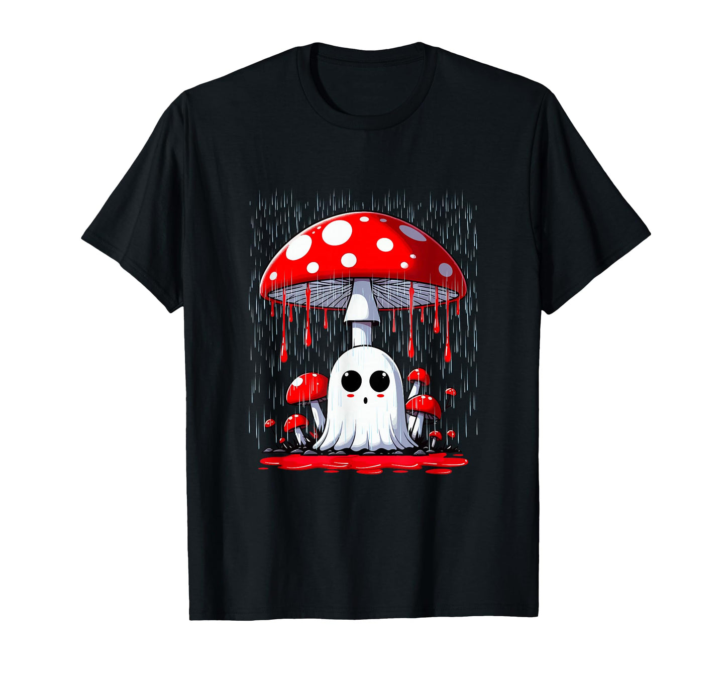 Boo Under Mushroom Halloween Rainning Costume Parties Lover T-Shirt