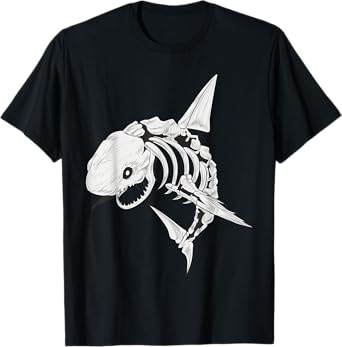 Shark Skeleton Shirt Spooky Shark Halloween Costumes Skull T-Shirt
