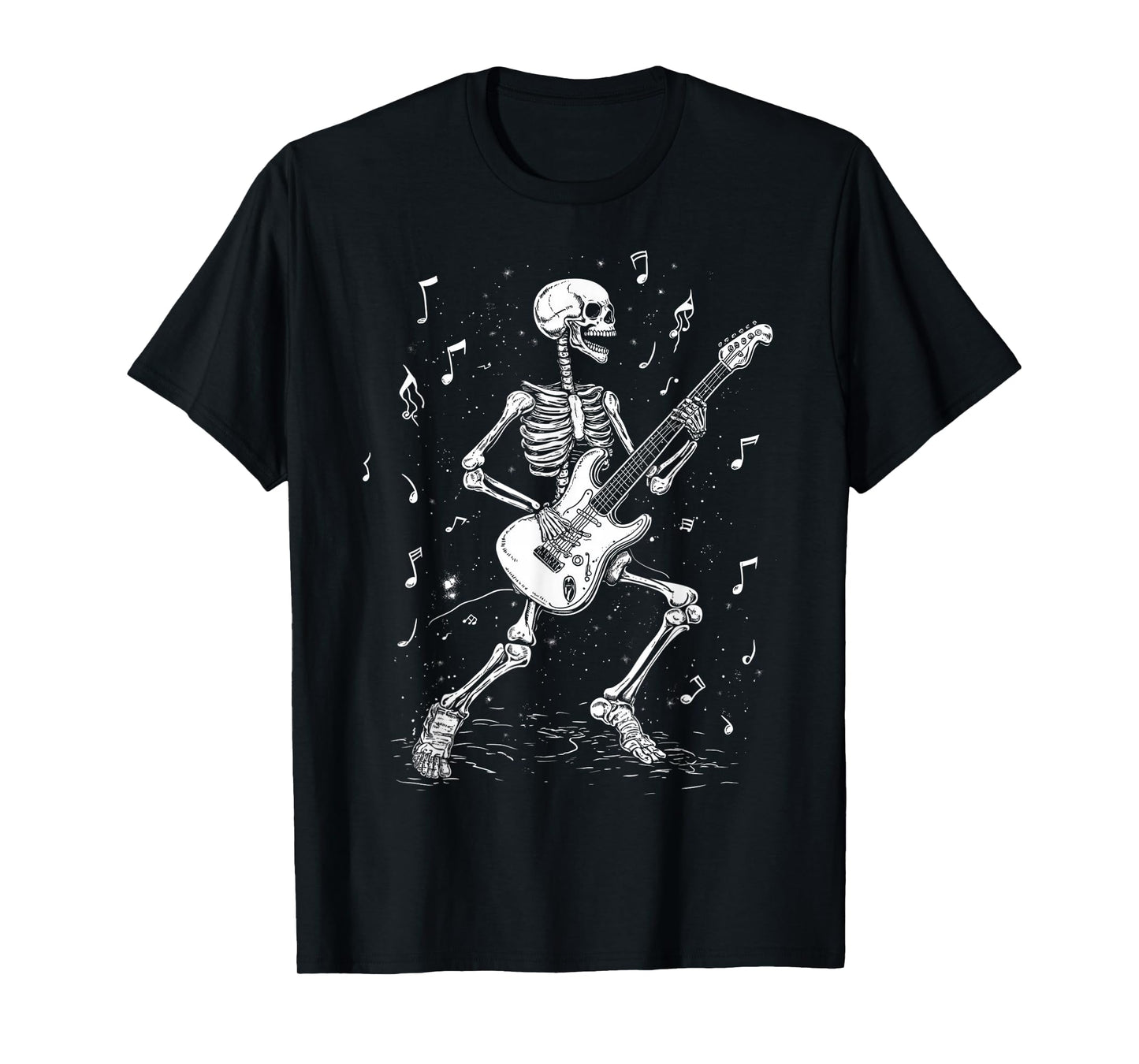 Skeleton Electric Guitar Player Music Rock Band T-Shirt