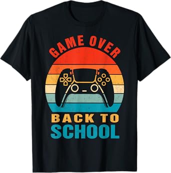 Back to School Funny Game Over Teacher Student Controller T-Shirt