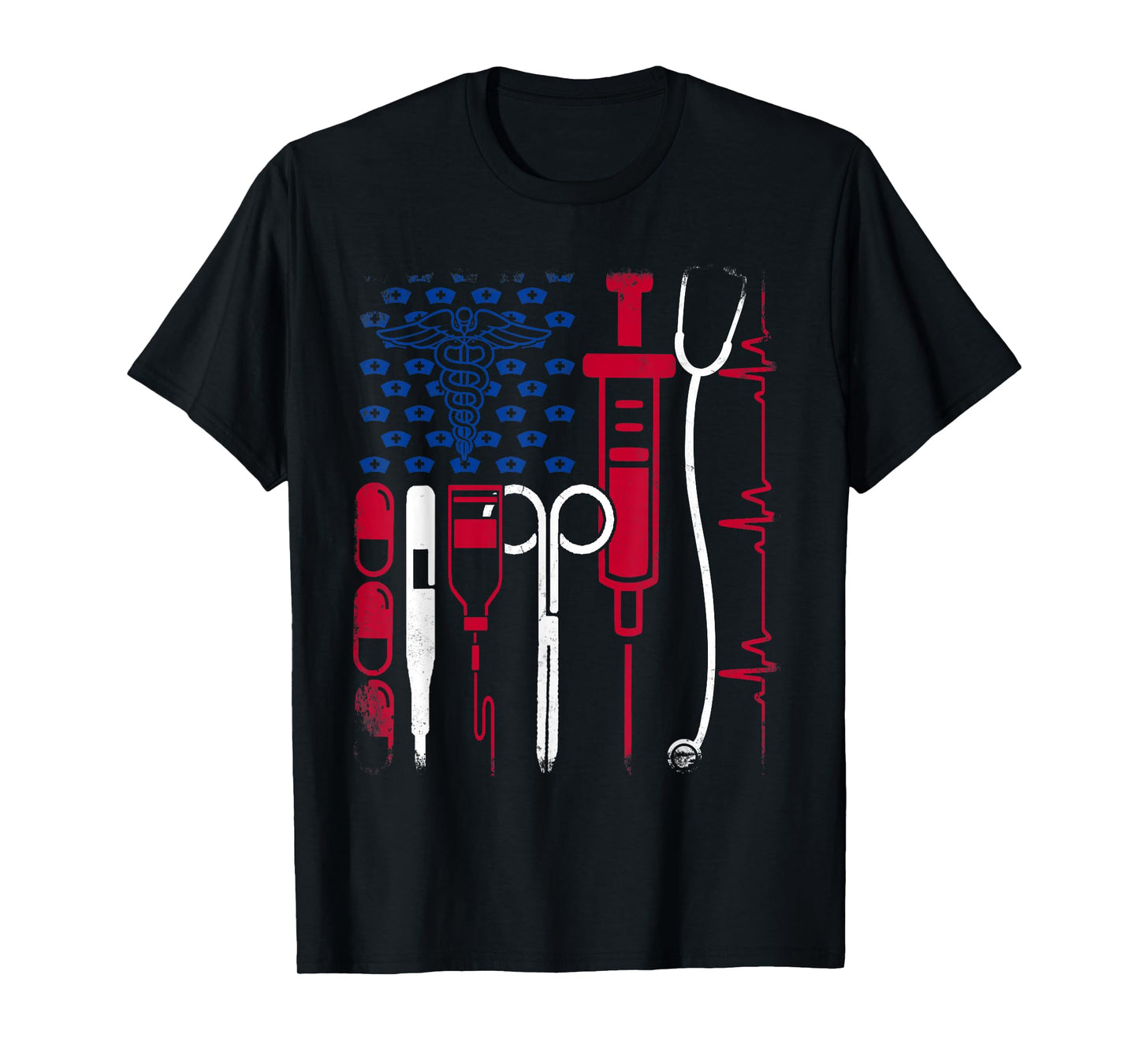 Nurse Tool American Flag Pride 4th Of July Proud Nurse T-Shirt