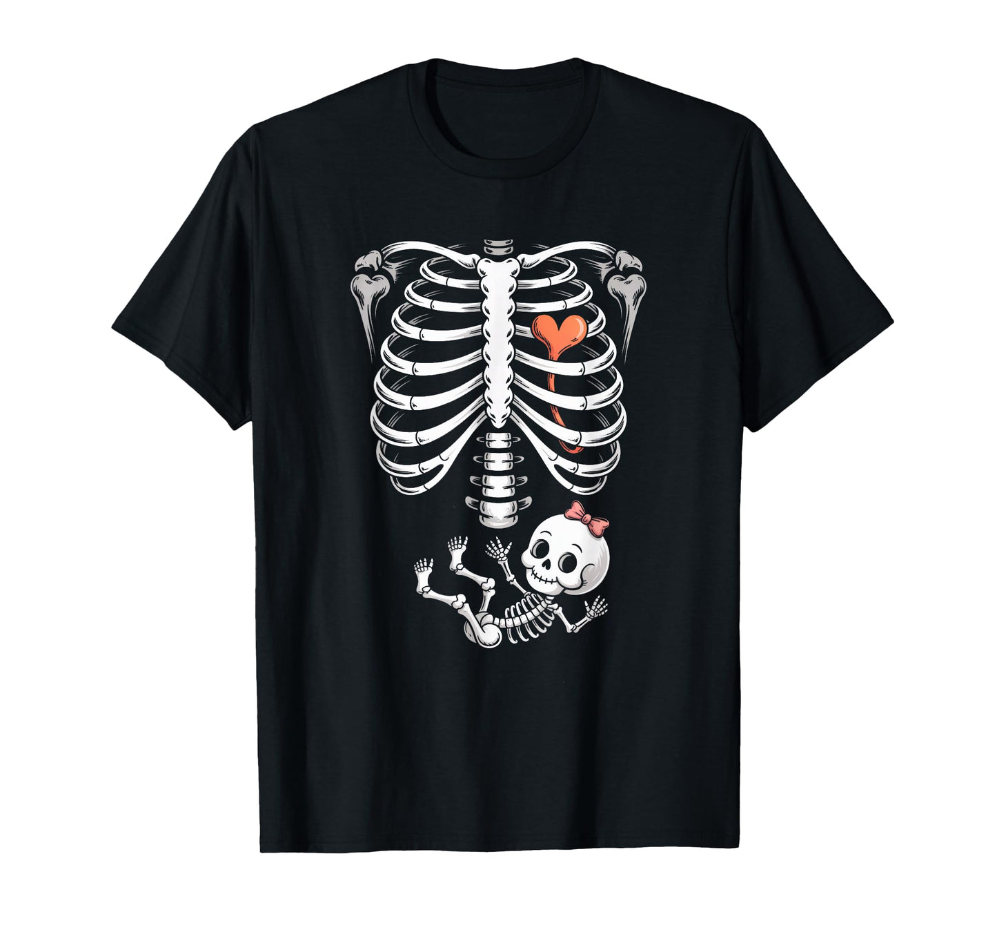 Baby Shower Skeleton Halloween Pregnancy Annoucement Girls T-Shirt