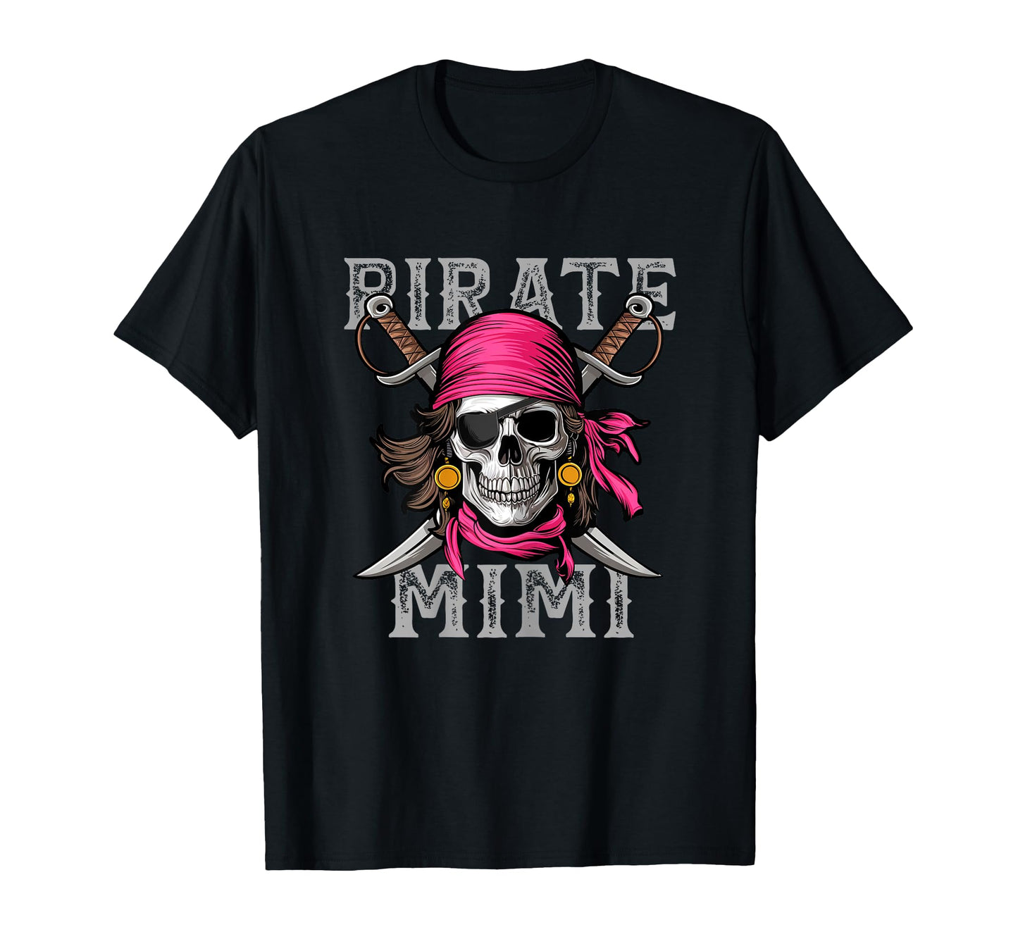 Funny Pirate Mimi Skull Halloween Costumes Family Matching T-Shirt