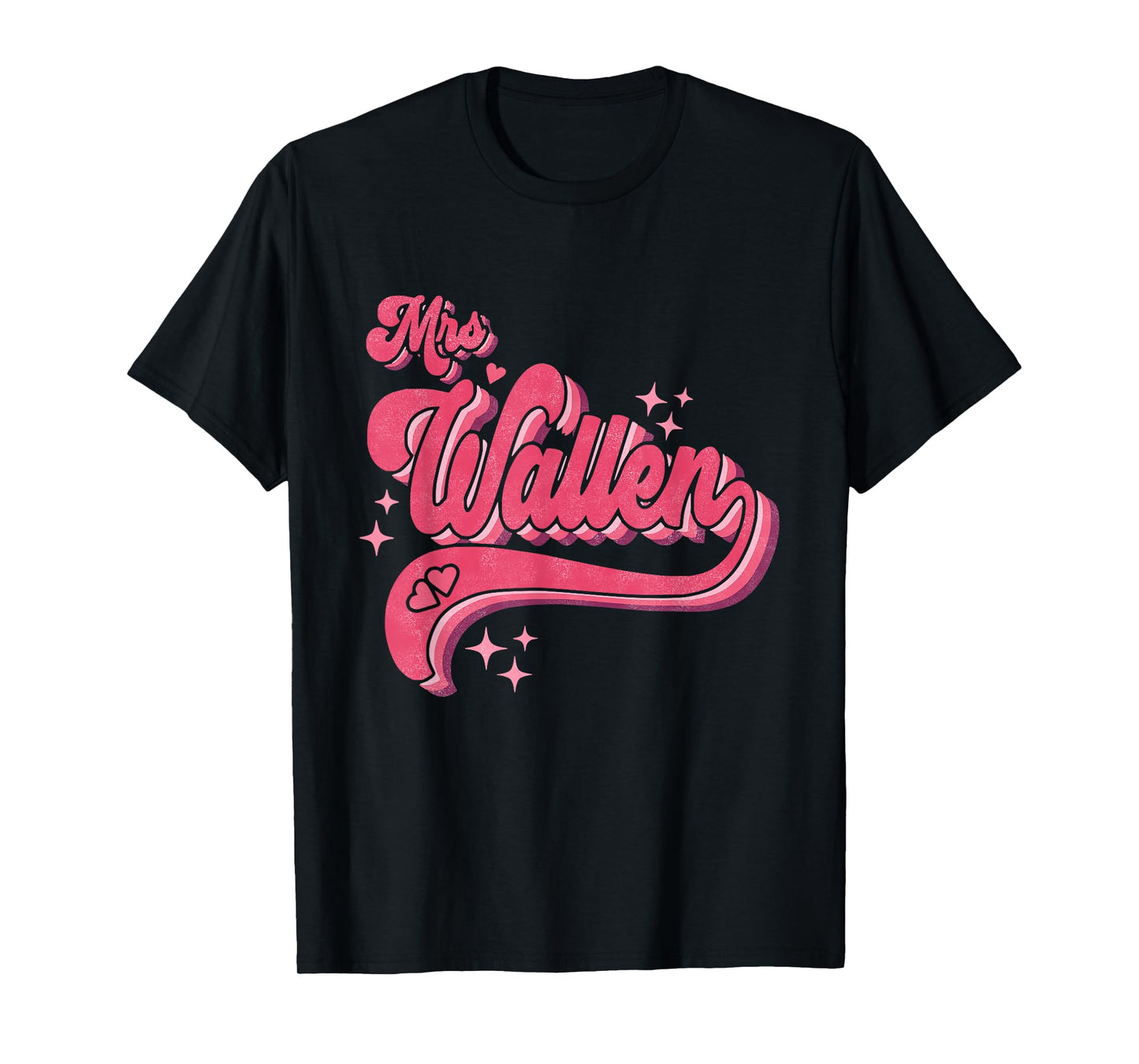 Cute Retro Pink Vintage Funny Name Future Mrs Wallen T-Shirt