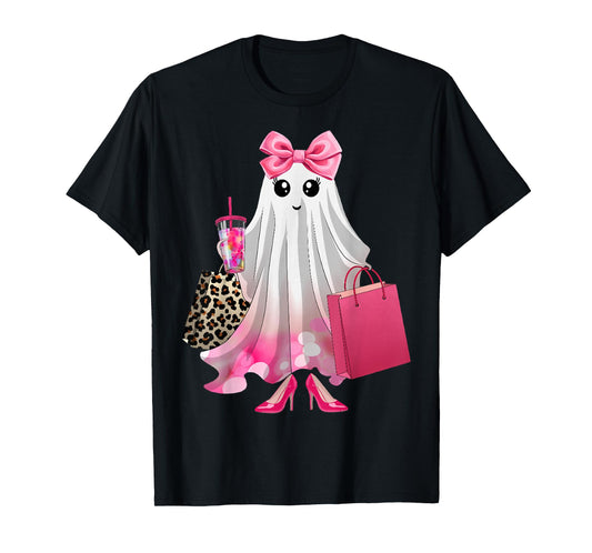 Coquette Spooky Season Ghost Halloween Boo-JEE T-Shirt
