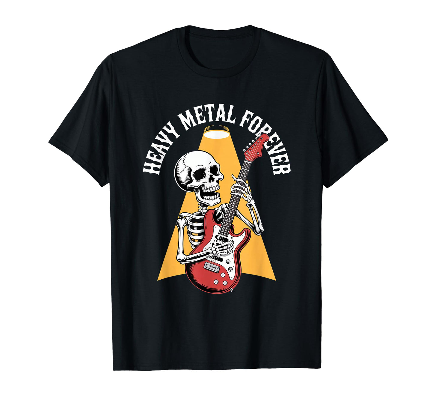 Halloween Heavy Forever Skeleton Guitar Rock T-Shirt
