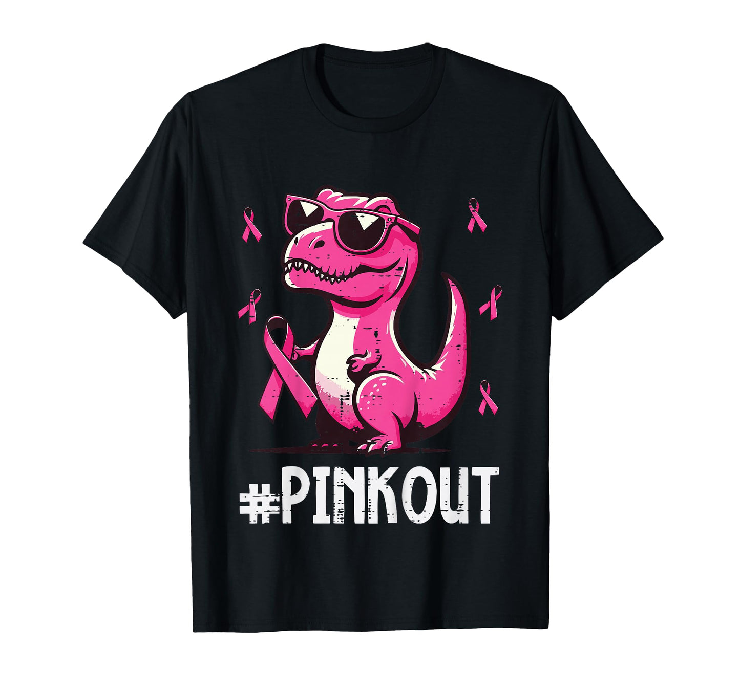 Kids Breast Cancer Dino Pinkout Trex Awareness Toddler Boys Kids T-Shirt