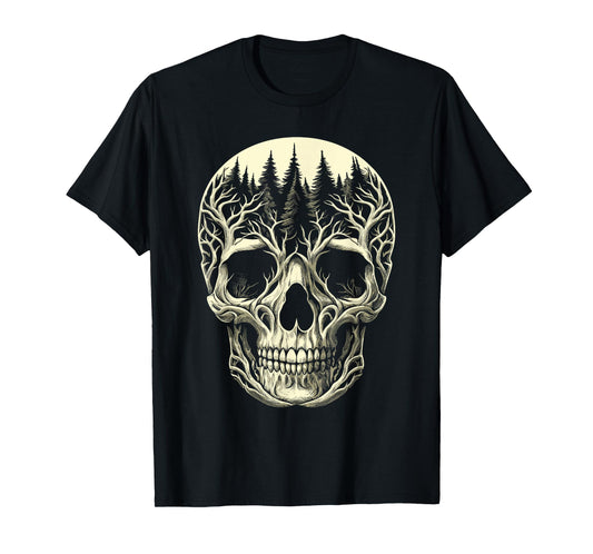creepy Skull Forest skeleton Horror T-Shirt